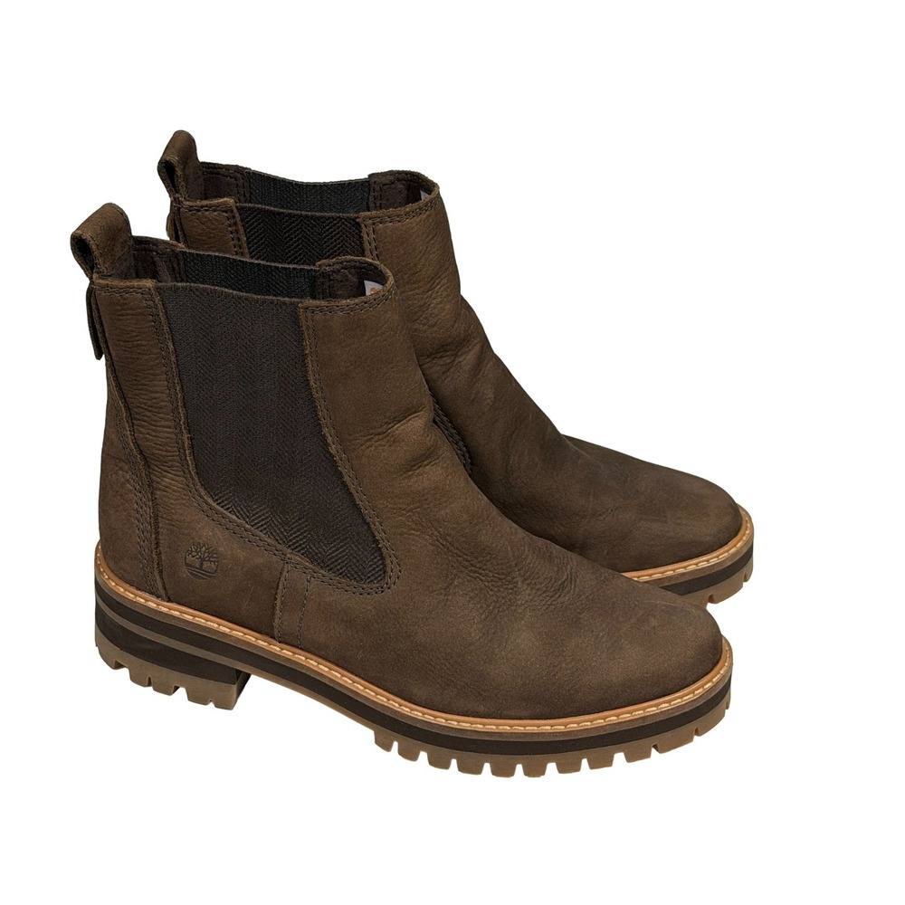 Timberland Chelsea Boots Women's 8.5 Courmayeur Valley Dark Brown Nubuck Leather